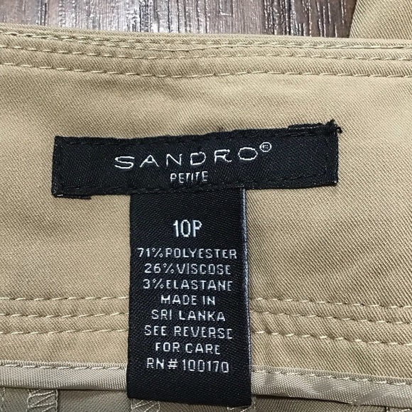Sandro Paris Wide Leg Tan Dress Pants size 10P - Picture 3 of 7